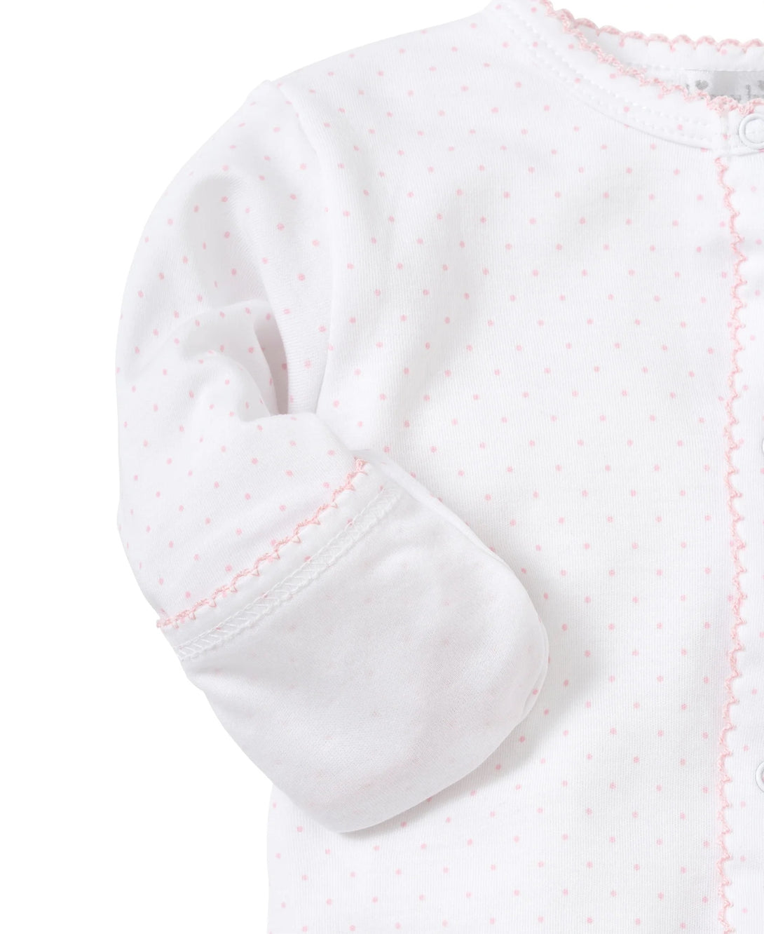 White/Pink New Kissy Dots Print Footie