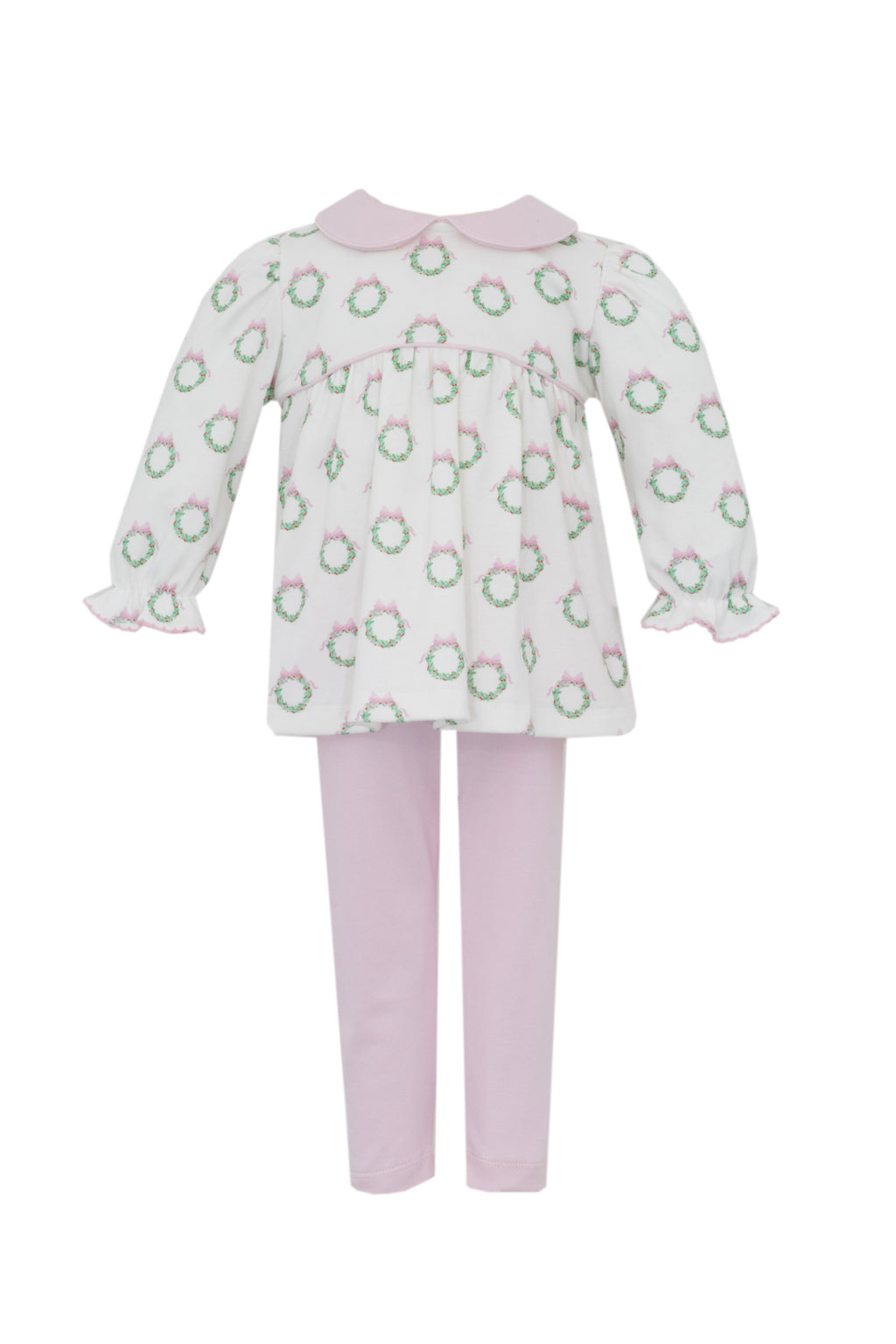 Holiday Pink Wreath Knit Tunic Set
