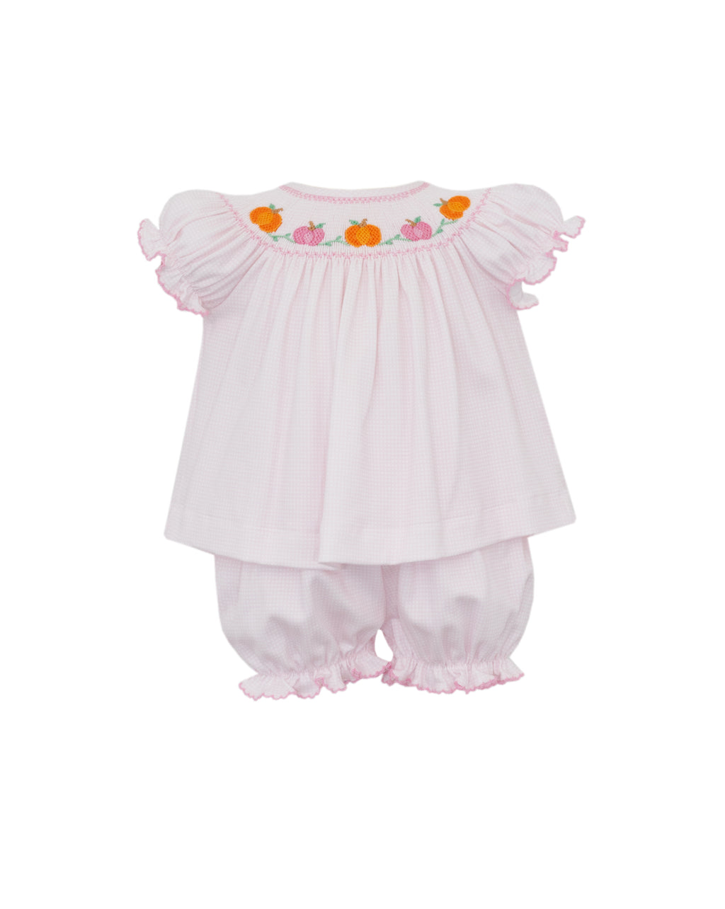 Pumpkins Pink Knit Check Bloomer Set