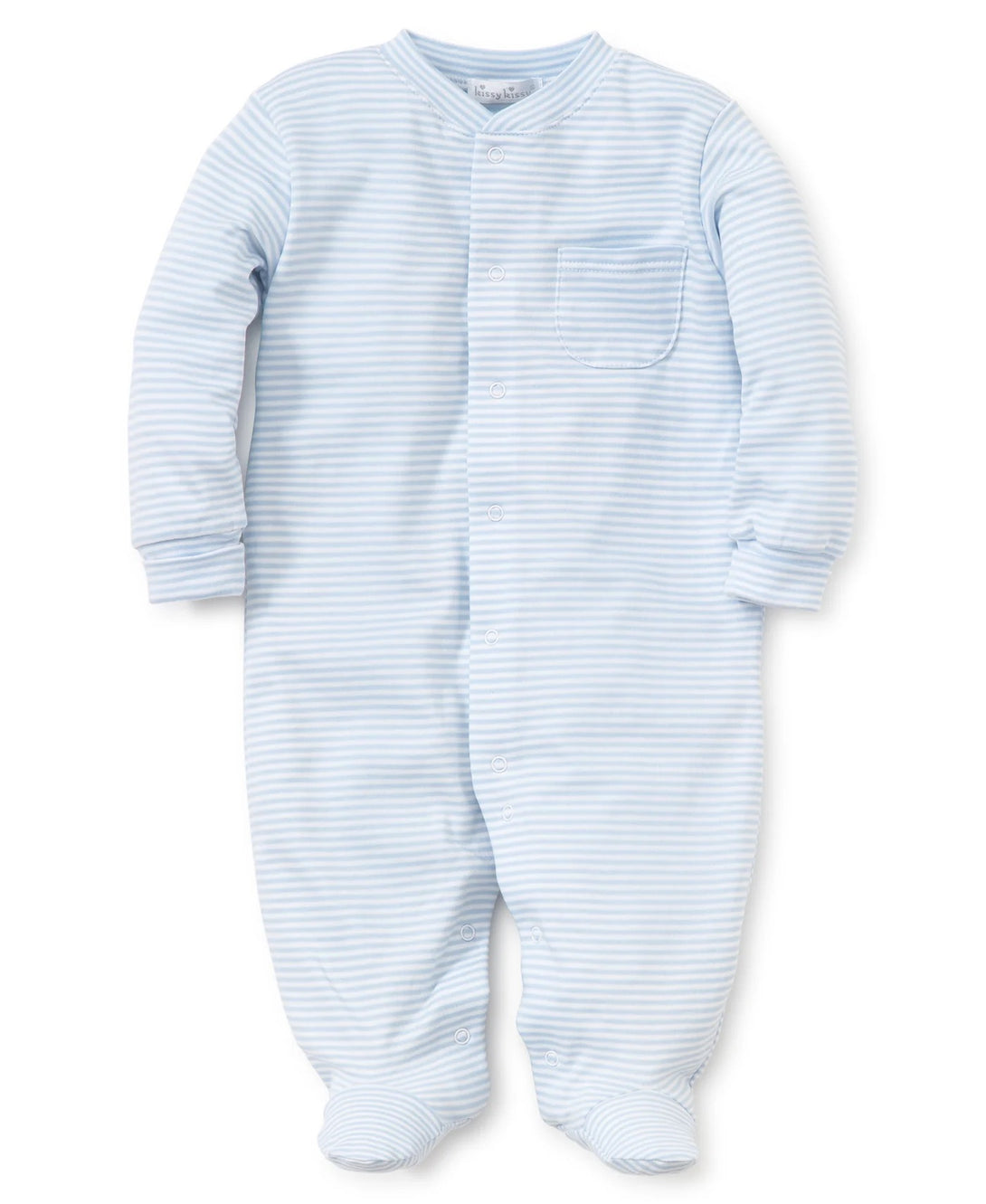 Simple Stripes Footie Blue