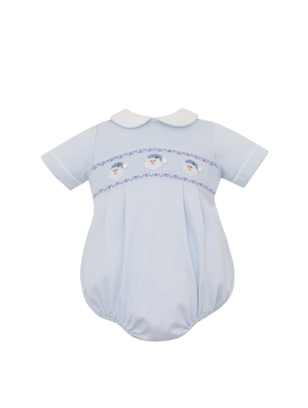 Santa Face Light Blue Knit Boy Bubble