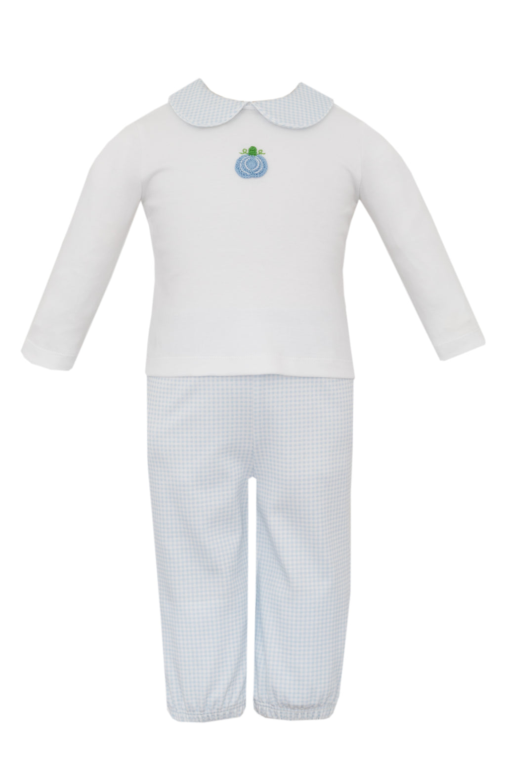 Pumpkins Light Blue Gingham Knit Pant Set PRE-ORDER
