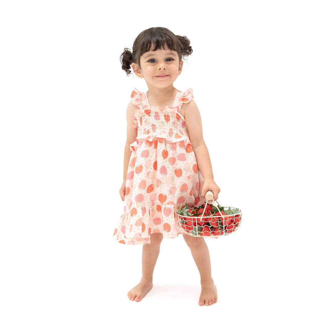 Smocked Ruffle Sundress Strawberry Bliss