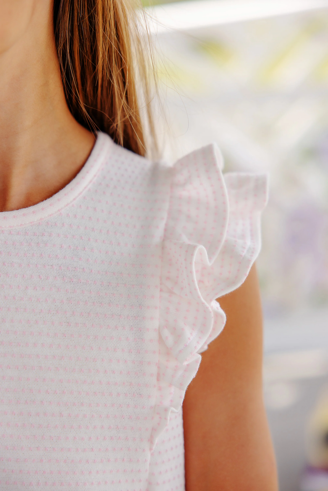 Ruehling Ruffle Dress Darien Dot Textured Knit