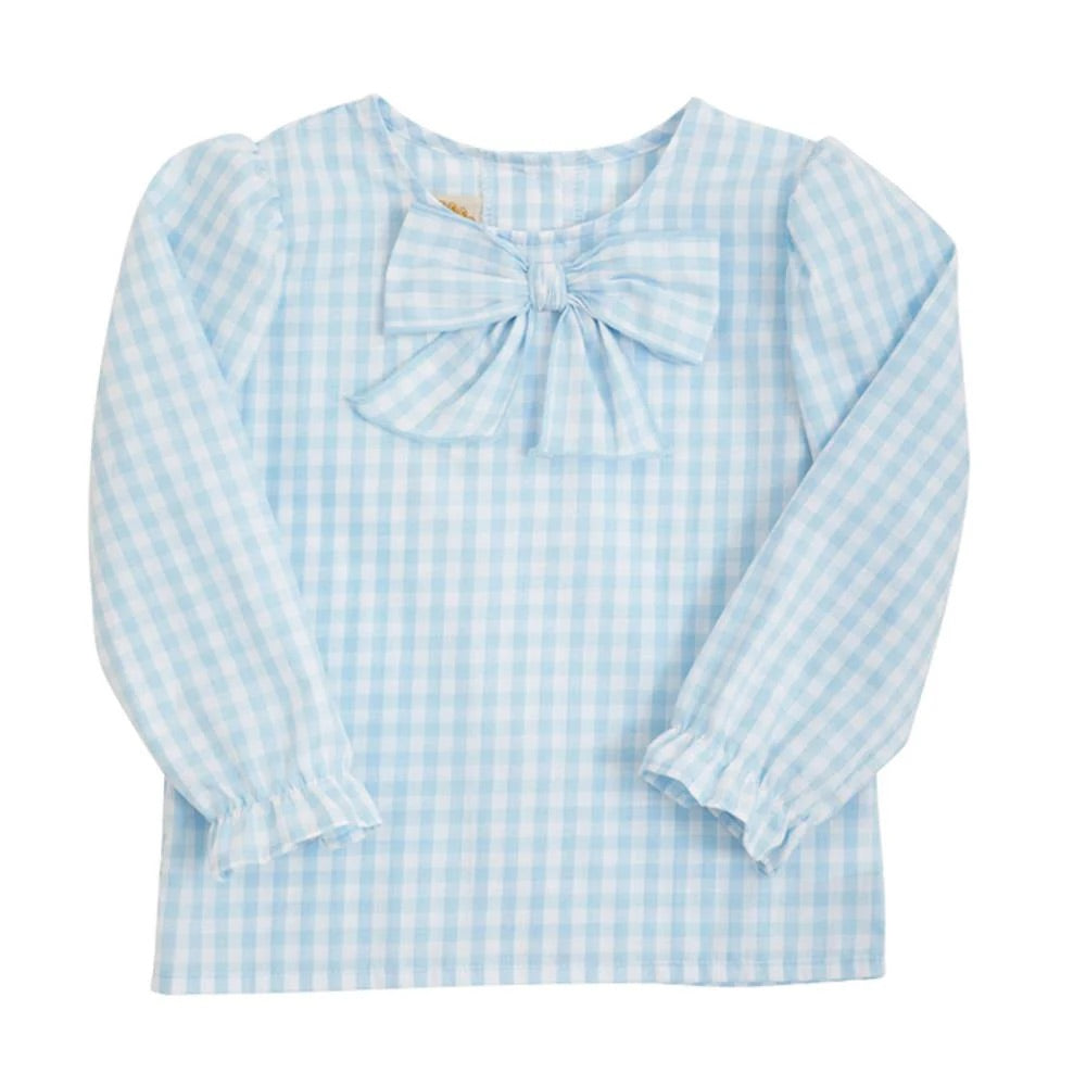 Beatrice Bow Blouse in Buckhead Blue Gingham