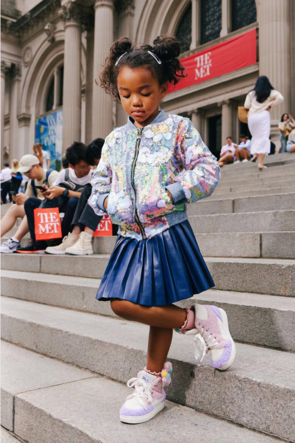 Pleated Vegan Leather Mini Skirt Navy