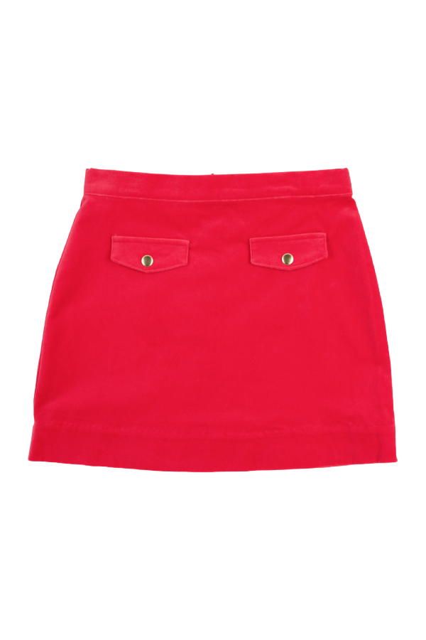 Perrin Pocket Skirt Velveteen Richmond Red