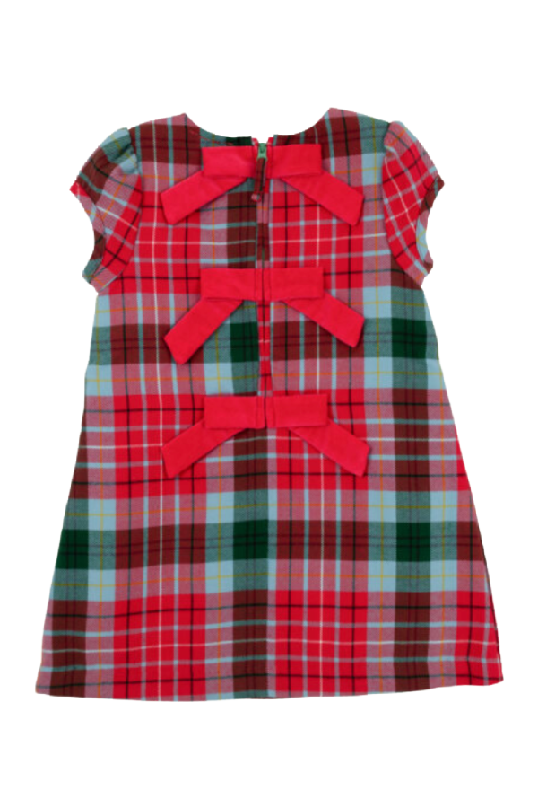 Betts Bow Dress Wilson Pier Plaid/Richmond Red