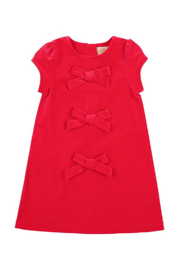 Betts Bow Dress Velveteen Richmond Red
