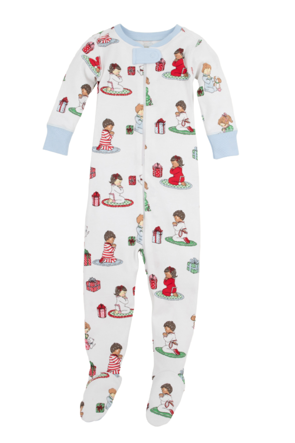 Knox's Night Night Footed Holiday Patience and Prayers/Buckhead Blue