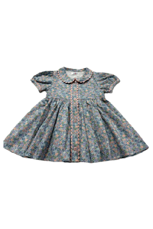 Maggie Blue Floral Button Front Dress