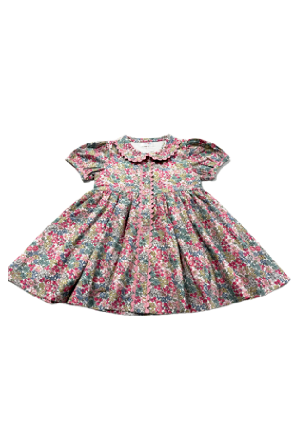 Maggie Pink Floral Button Front Dress
