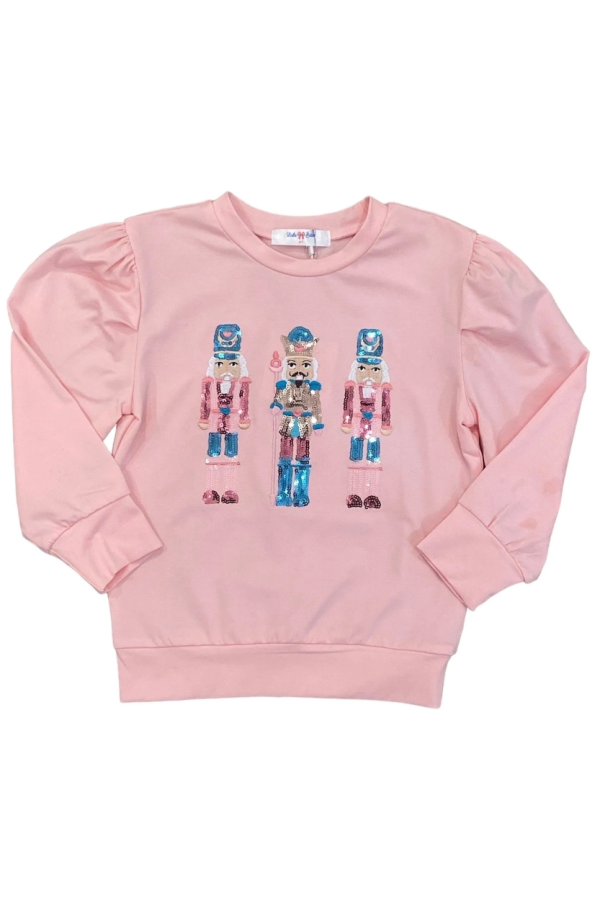 Lily Pink Nutcracker Sequin Puff Sleeve Shirt