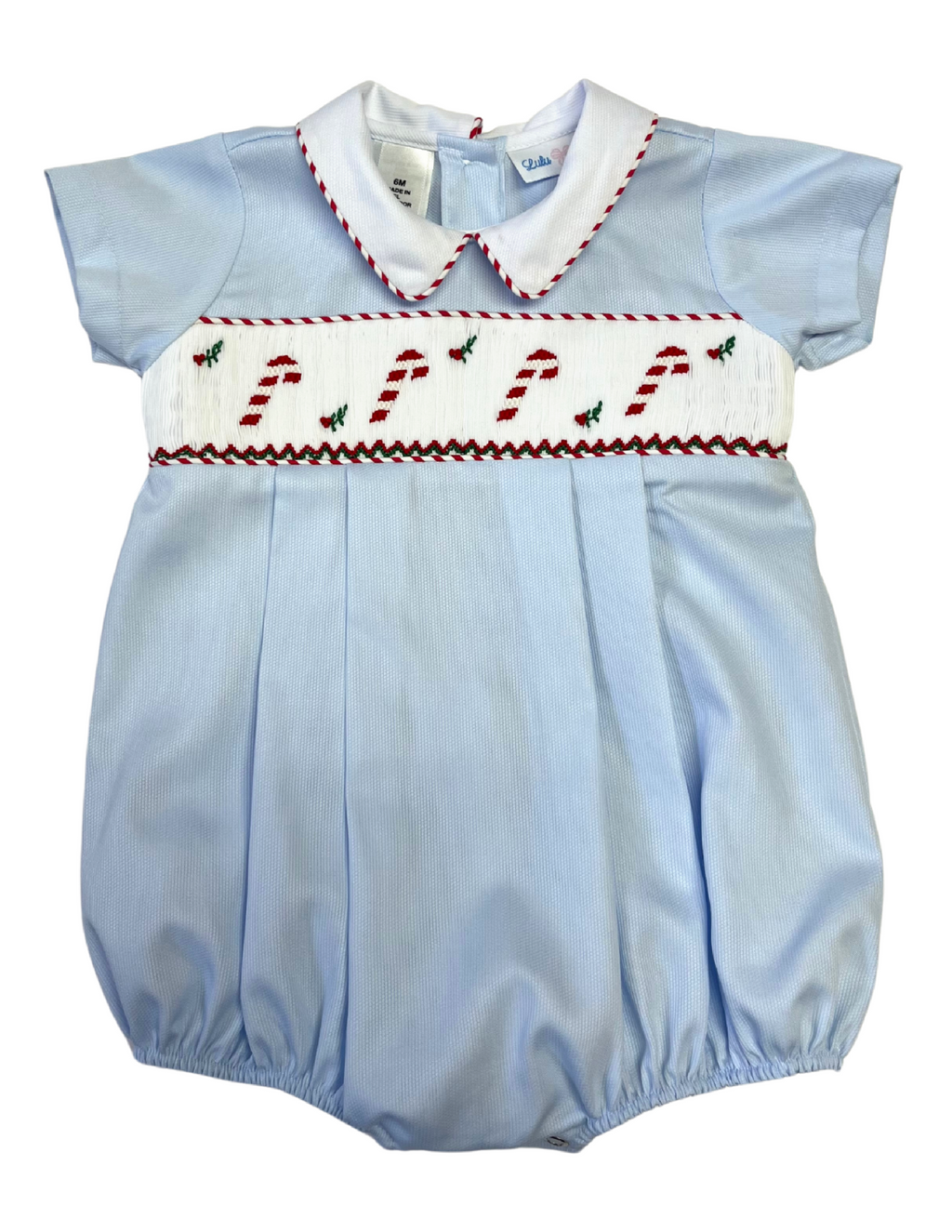 Blake Candy Cane Smocked Boy Bubble