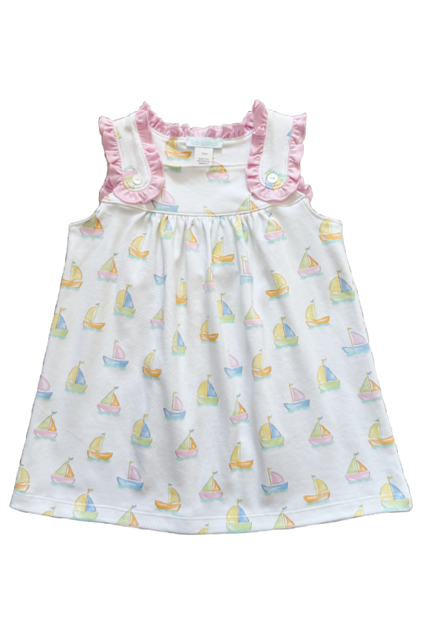 Dede Sailboat Pima Ruffle Strap Dress