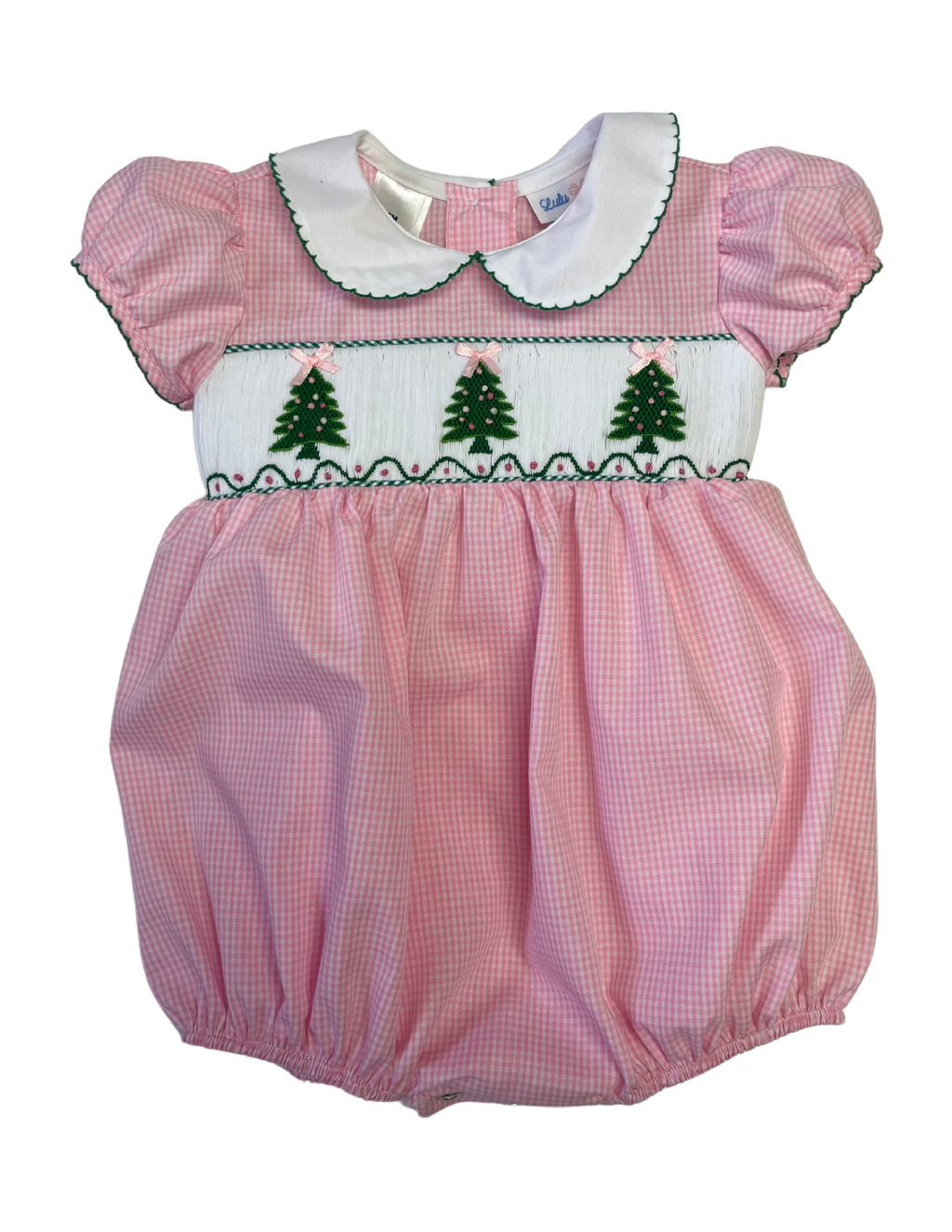 Rosie Christmas Tree Smocked Waist Bubble
