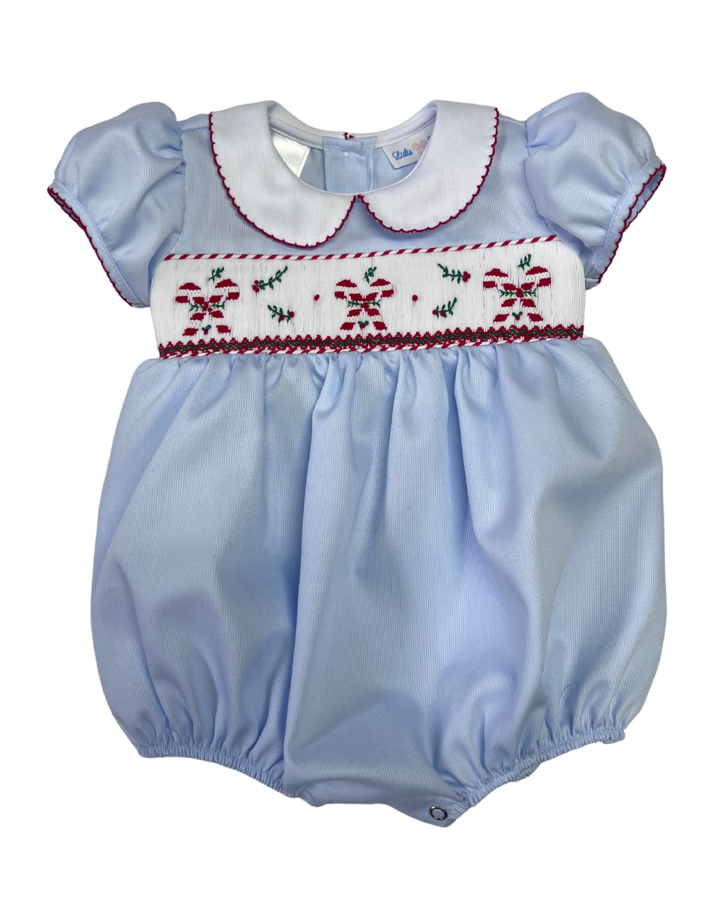 Rosie Candy Cane Smocked Waist Bubble