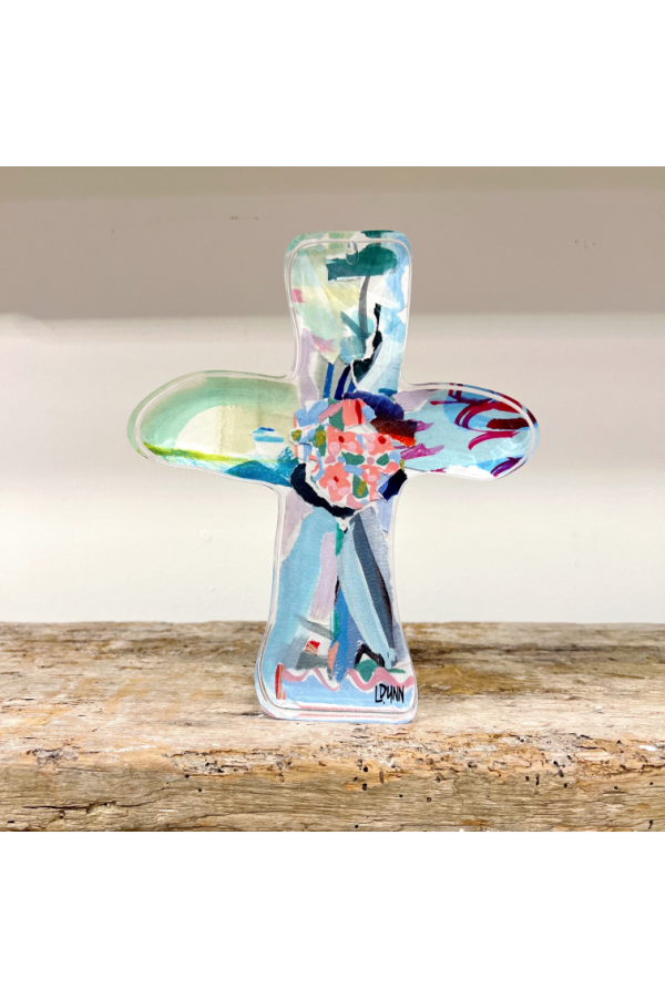 Blue Everlasting Love Acrylic Cross