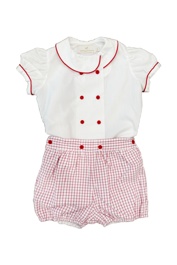 Red Check Bloomer Set