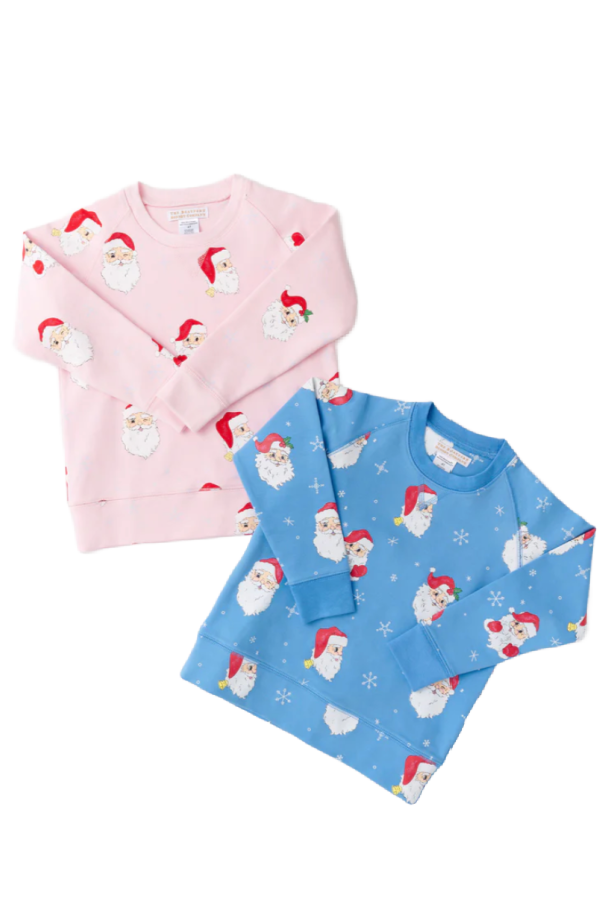 Cassidy Comfy Crewneck Dear Santa Palm Beach Pink