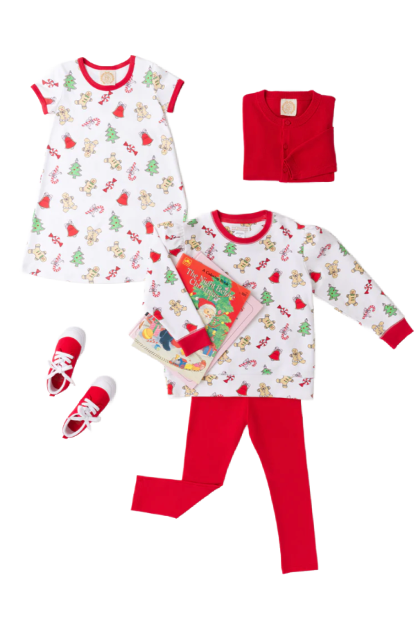 Cassidy Comfy Crewneck Puff Sleeve Sugar Plum with Richmond Red