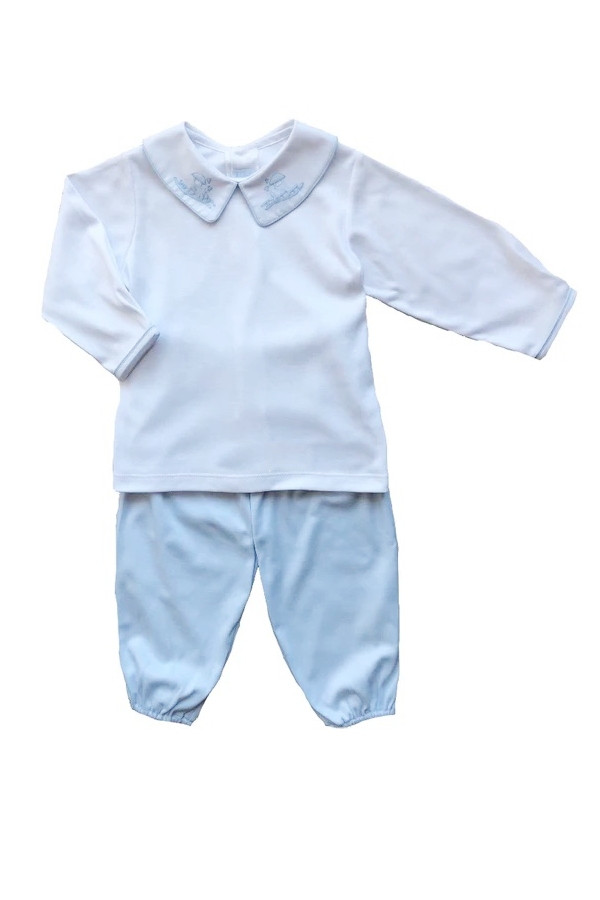 Blue Train Shadow Stitch Pant Set