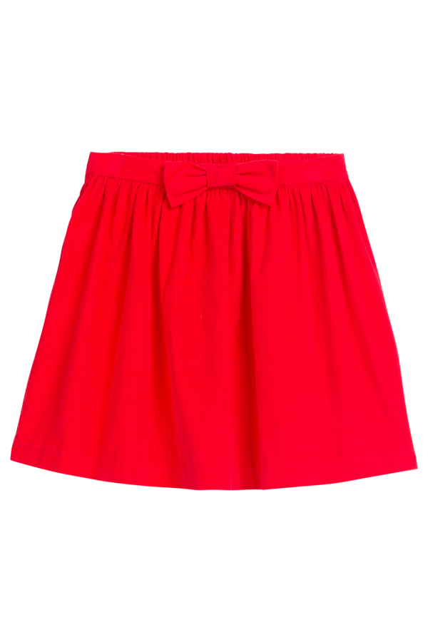 Davant Bow Skirt Red Corduroy