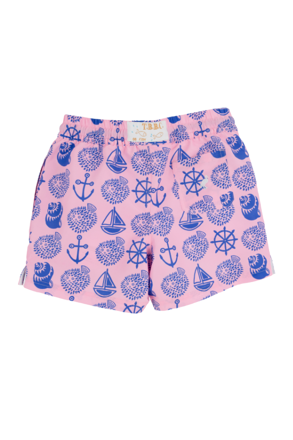 Tortola Swim Trunks Wilmington Waters Pier Party Pink