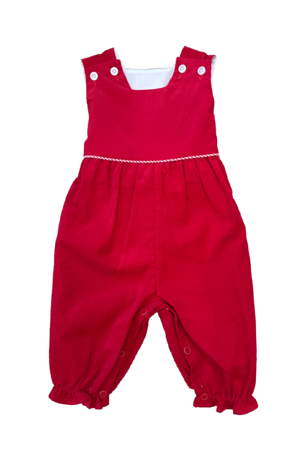 Corduroy Romper Red