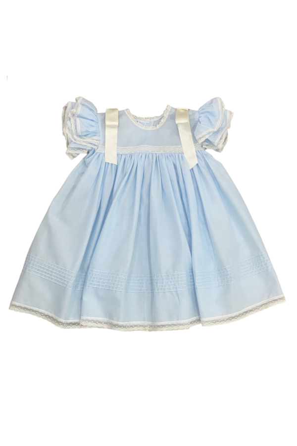 Caroline Heirloom Blue Dress with Slip The Frilly Frog Caroline Heirloom Blue Dress with Slip The Frilly Frog