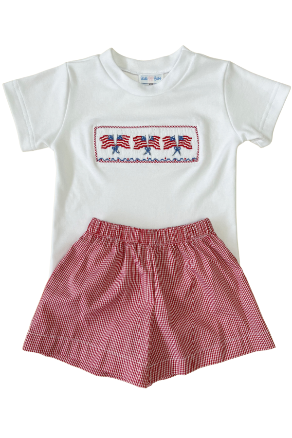 Tom Flag Smocked Short Set