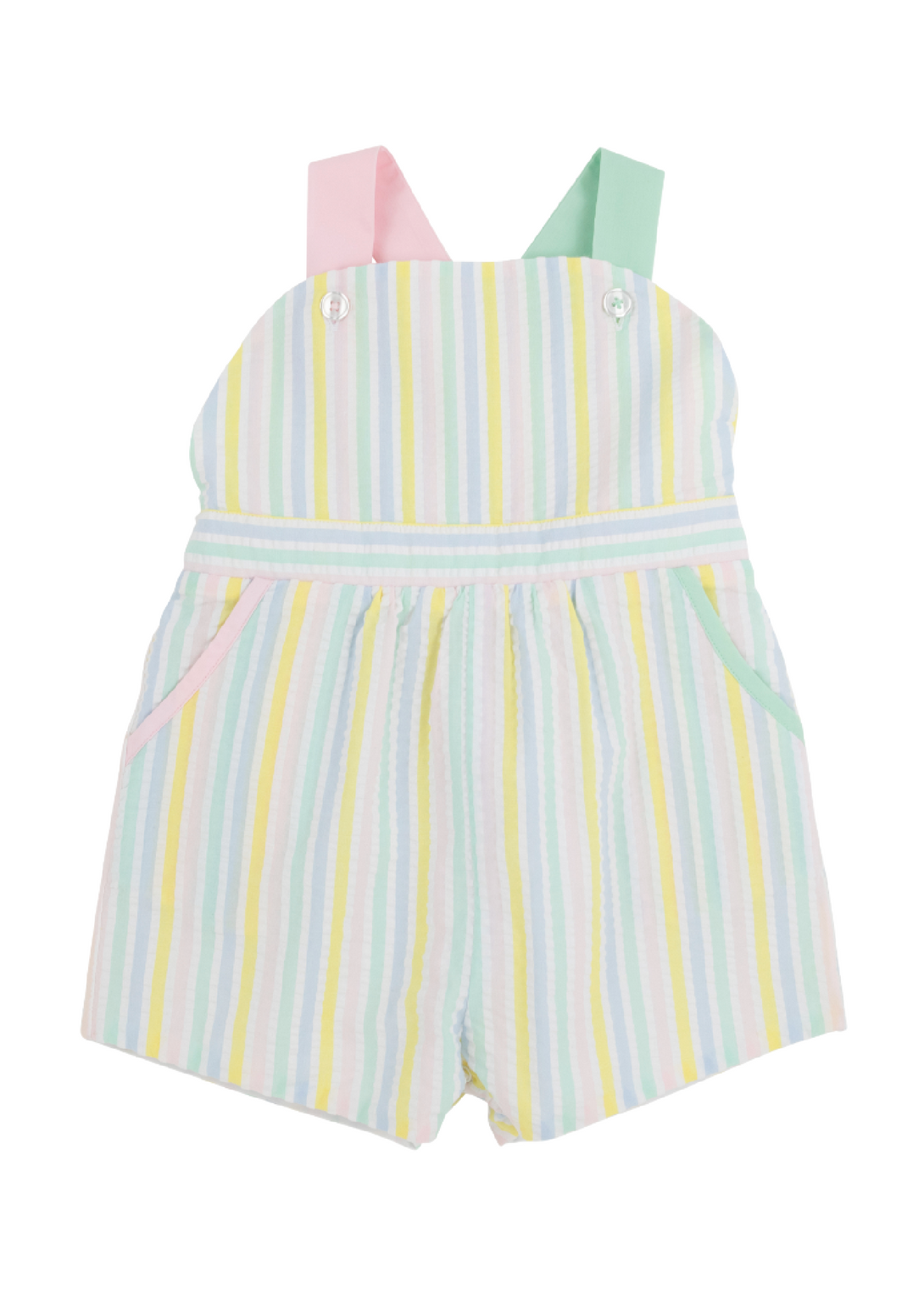 Ruthie Romper Seersucker Siesta Key Palm Beach Pink