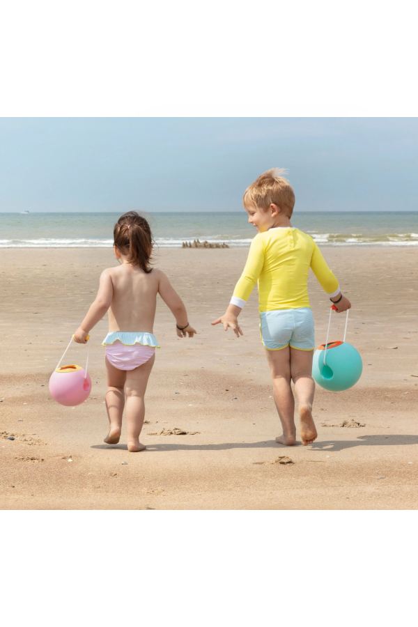No Spill Mini Beach Bucket in Banana Pink