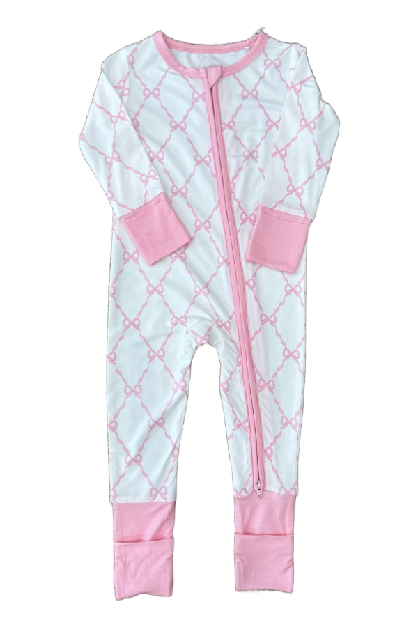 Bow Trellis Zipper Romper