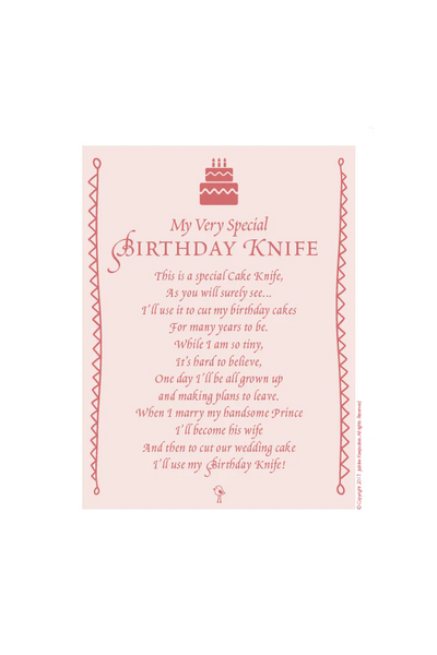 Birthday Knife in Gingham Pink