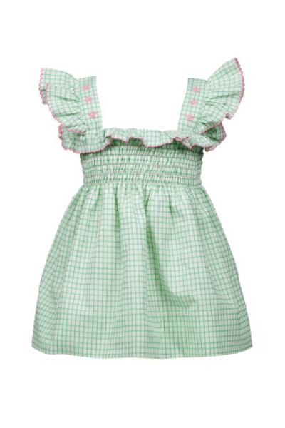 Rosemary Dress - Green and White Check