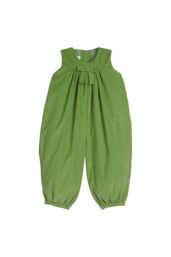 Pleated Bow Romper Sage Green