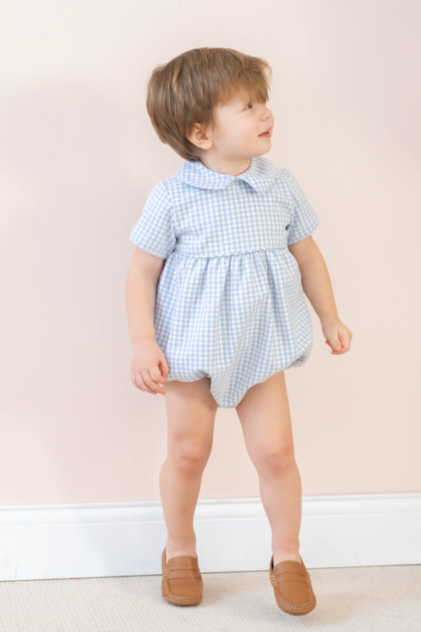 Lucas Boy Bubble Blue Gingham