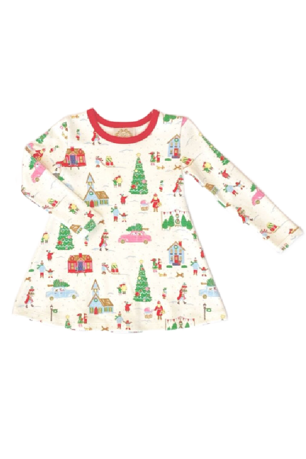 Long Sleeve Polly Play Dress Make The Season Bright