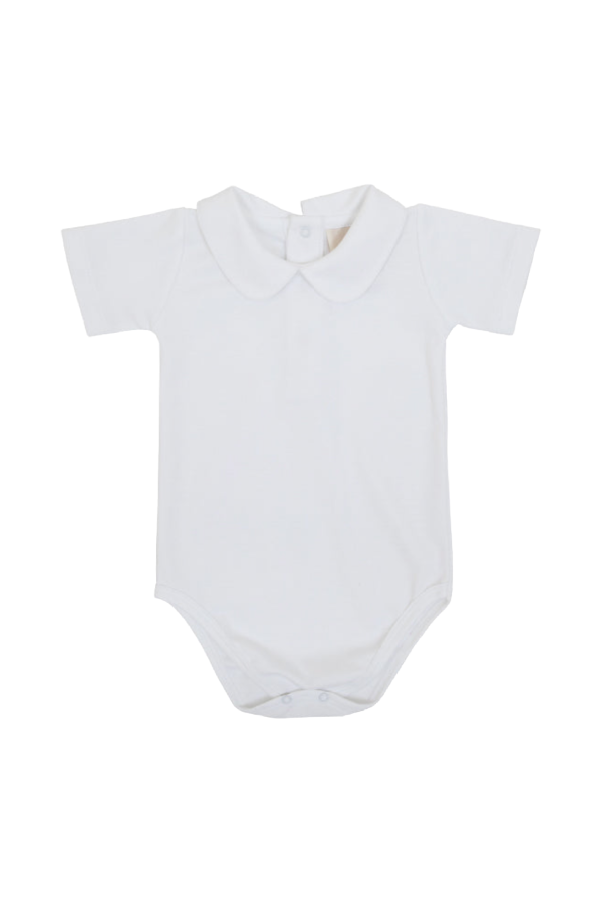 Maude's Peter Pan Collar Shirt & Onesie (Short Sleeve Pima) - Worth Avenue White main image 1