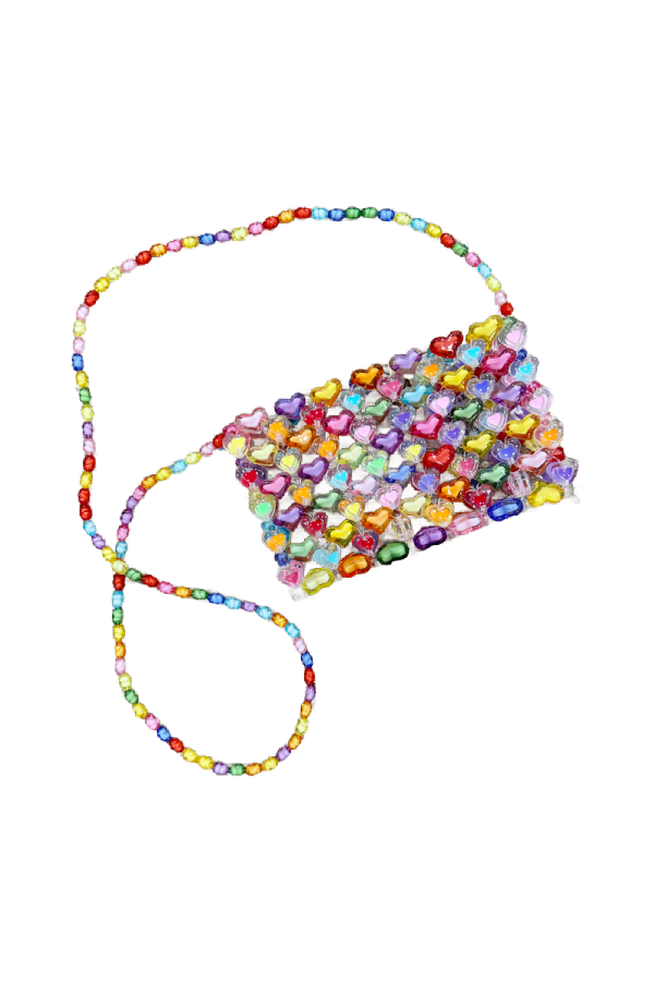 Hearts Beaded Crossbody Bag