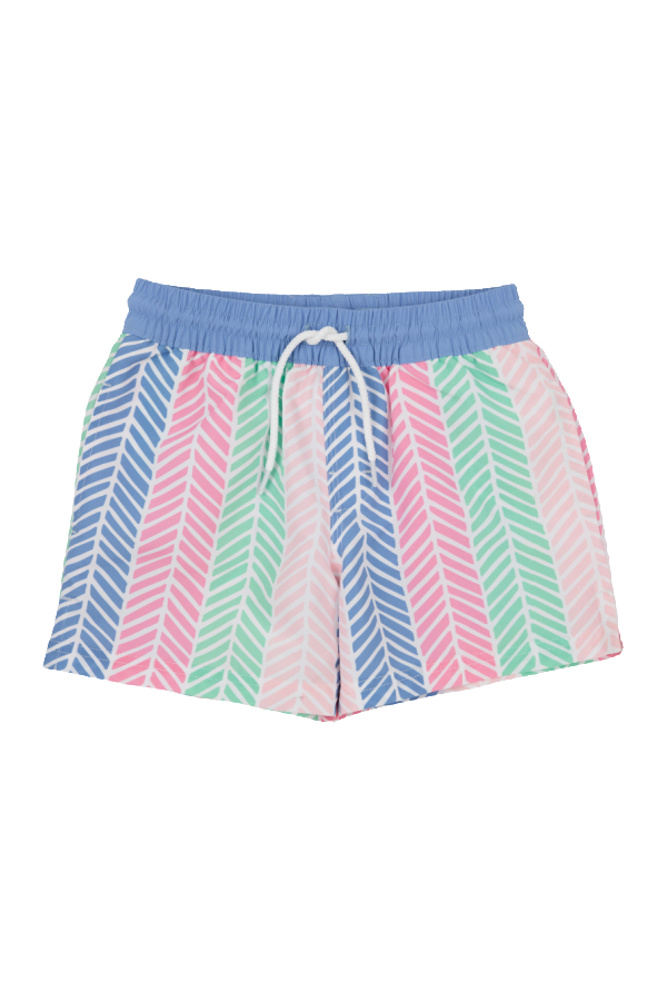 Tortola Swim Trunks - Harbour Island Herringbone/Park City Periwinkle