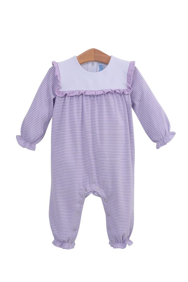 Marie Romper Lavender Stripe