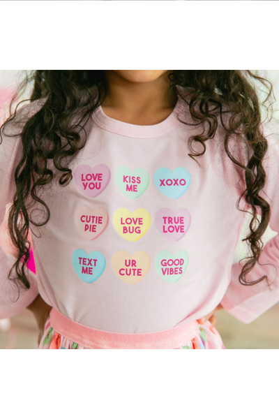 Candy Hearts Valentine's Day Long Sleeve Shirt