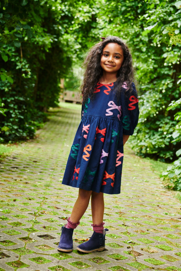 Girls Brooke Dress - Multi Bow Applique