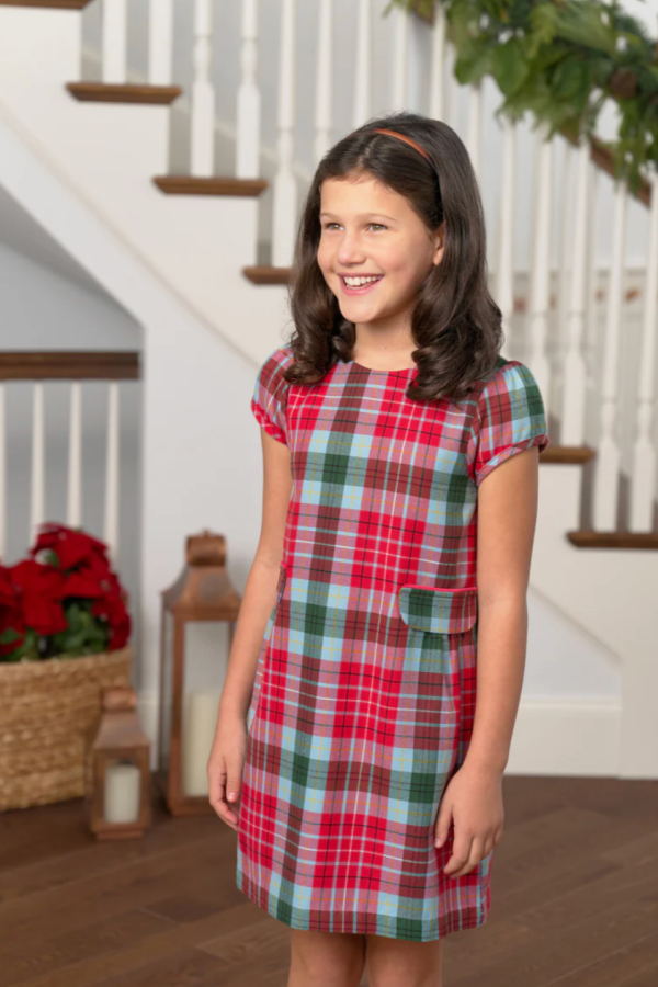 Betts Bow Dress Wilson Pier Plaid/Richmond Red
