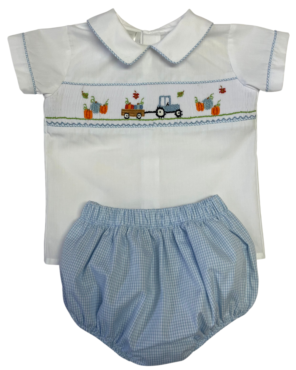 Champ Pumpkin Haul Smocked Bloomer Set