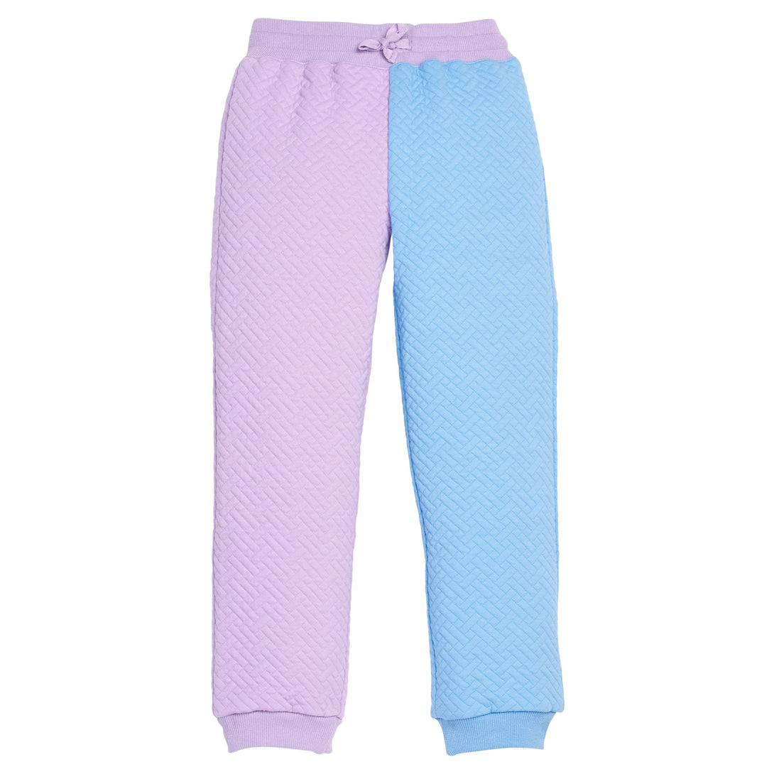 Color Block Jogger - Lavender & Blue Quilted Trellis