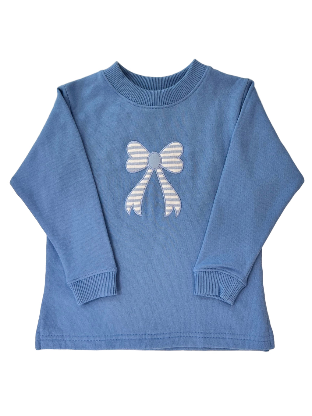 Stripe Bow with Ribbon Applique Sweatshirt
