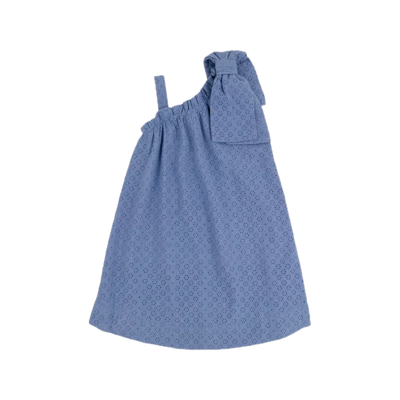 Maebelle Bow Dress Eyelet Park City Periwinkle
